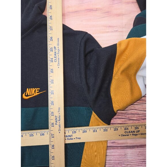 Nike Mens Full-Zip Colorblock Hoodie Large Black/Green/Gold Y2K - Picture 6 of 6